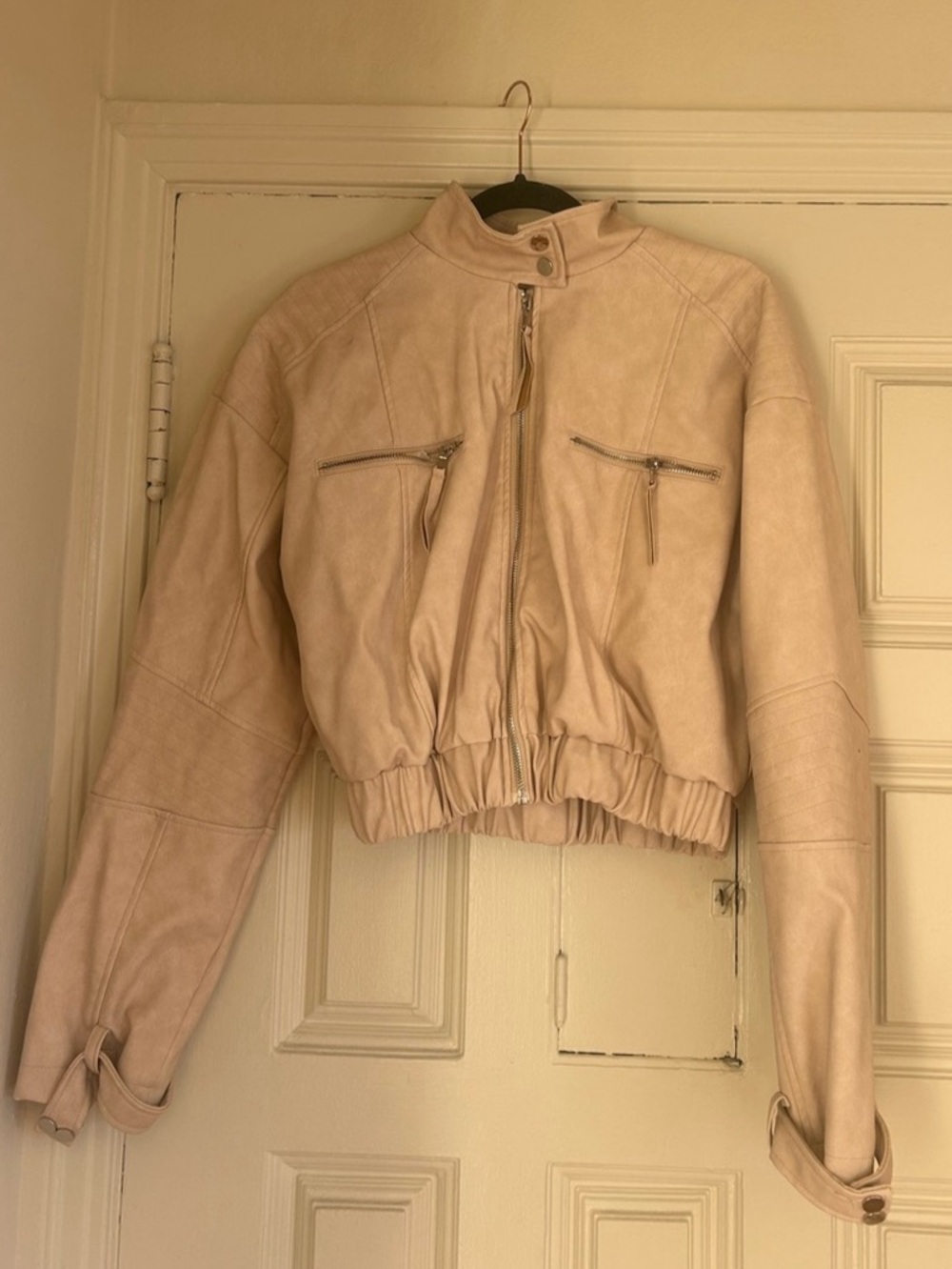Women's Tan Moto Jacket Like New